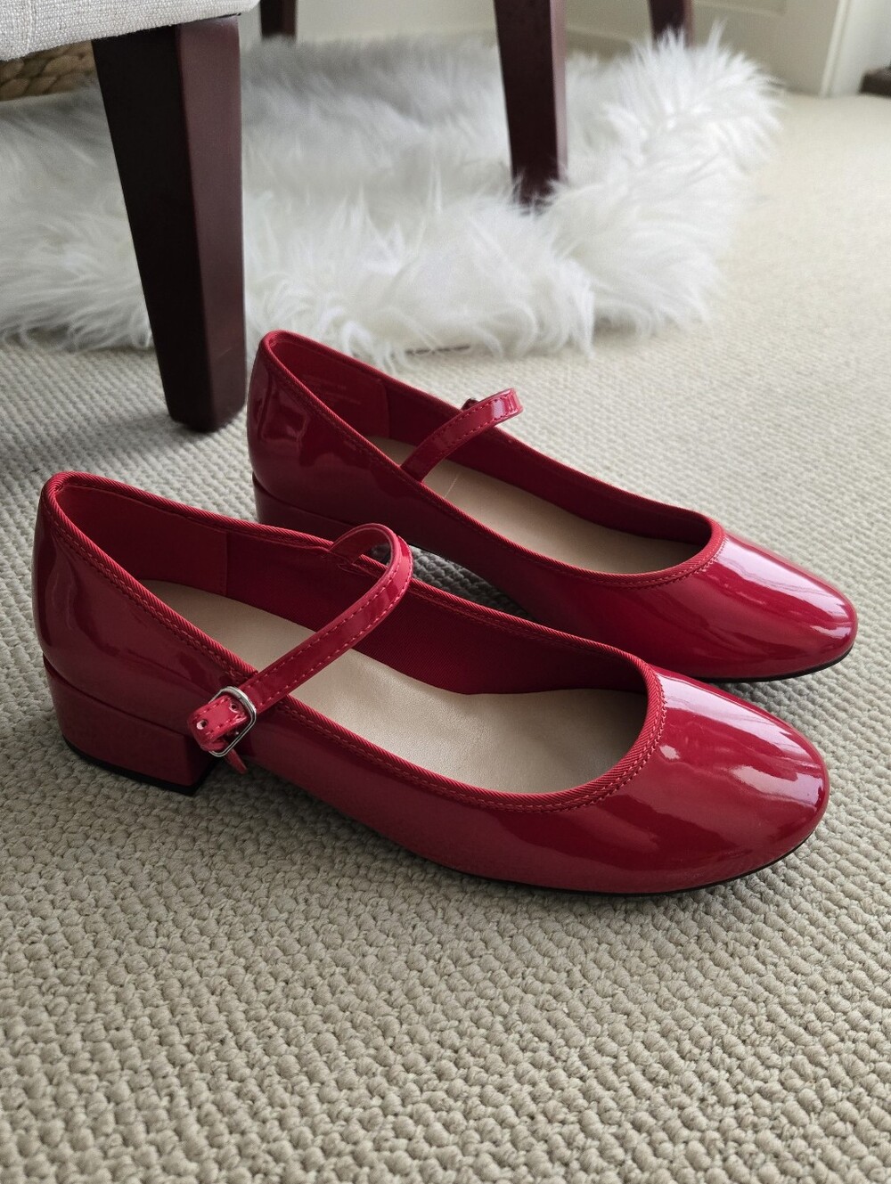 Madden Girl Red Patent Mary Jane Low Heel Shoes Tutuu